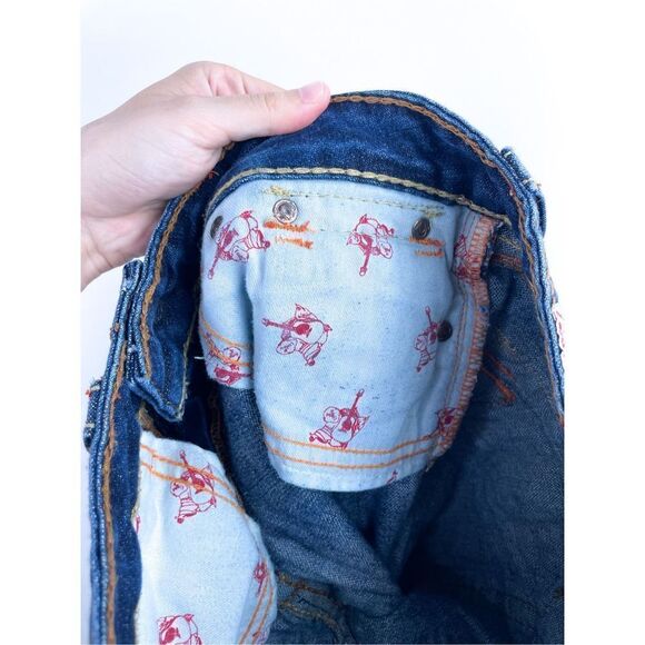 True Religion Y2K Joey Big T Rainbow 🌈 30 Embroidered Pocket Boot Cut Jeans m C - Picture 11 of 11